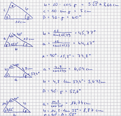 Ein paar Sinusaufgaben: Im Dreieck ABC sind gegeben: Alpha ...