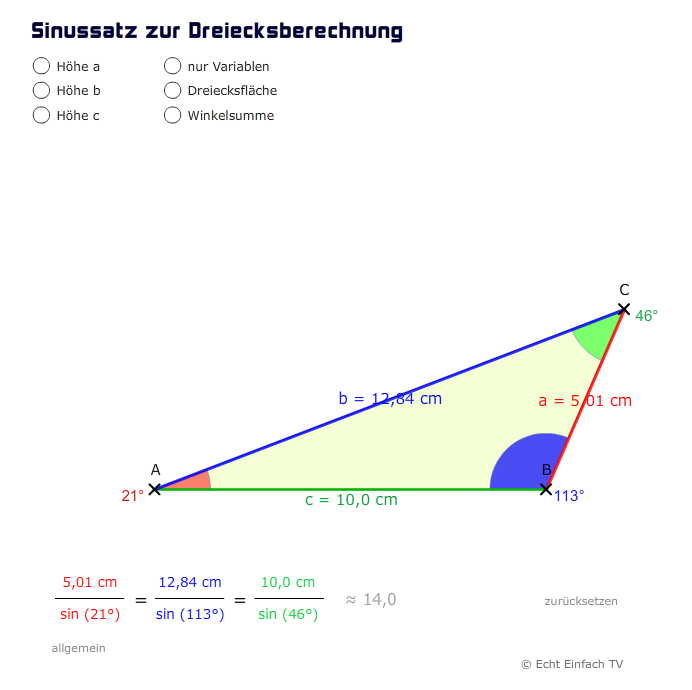 sinussatz-loesung-rechnerisch-grafisch