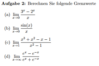 Grenzwerte berechnen von Funktionen/Folgen. lim (3^x - 2^x ...