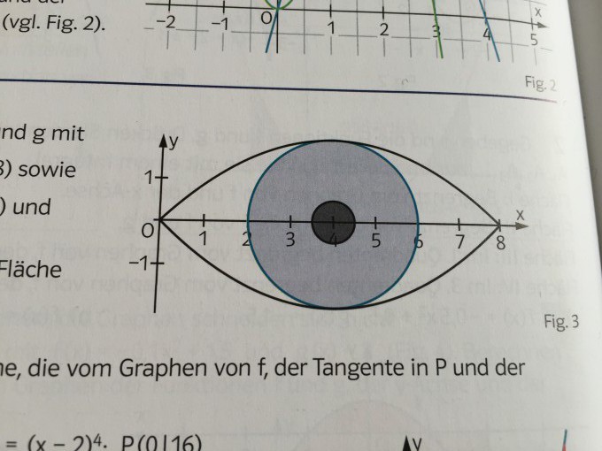 integral: Inhalt der weißen Fläche des „Auges" berechnen ...
