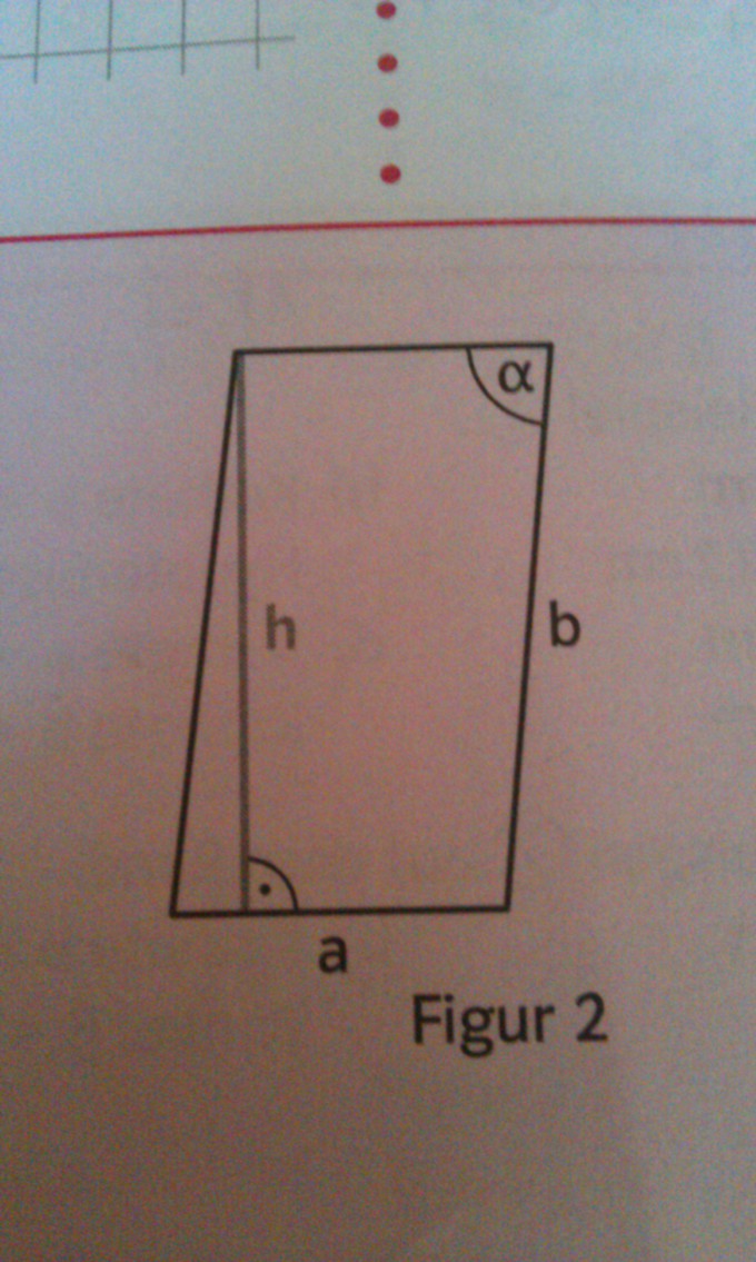 Winkel ALPHA in Parallelogramm aus Seite a und Höhe h ...