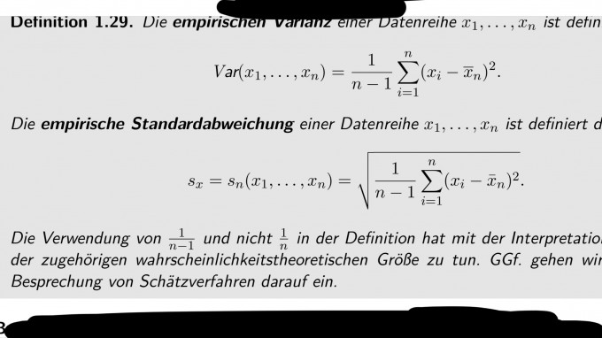 Beweisen Dass Die Formel Fur Die Empirische Varianz Gilt Mathelounge