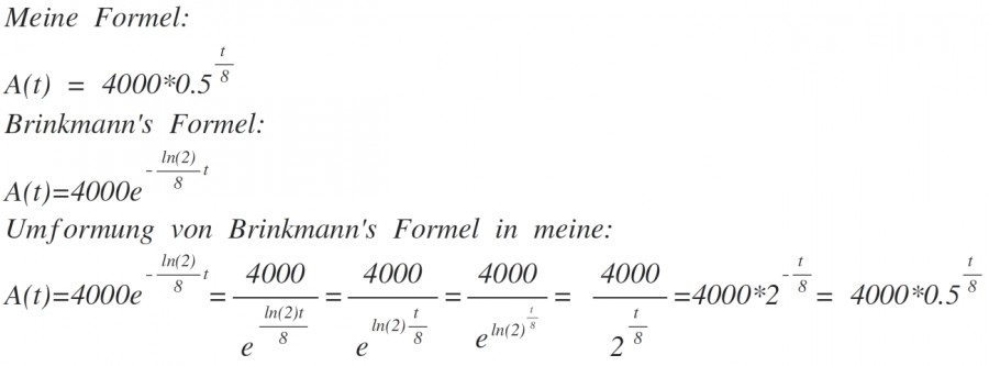 Halbwertzeit Warum Wird In Diesem Fall Eine E Funktion Als Formel Verwendet Mathelounge