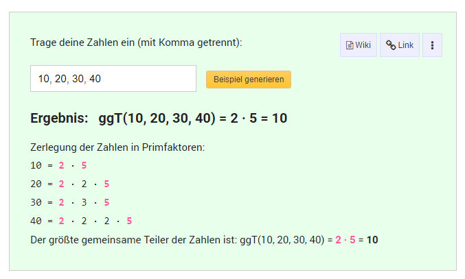 Neue Programme: ggT-Rechner und kgV-Rechner | Mathelounge