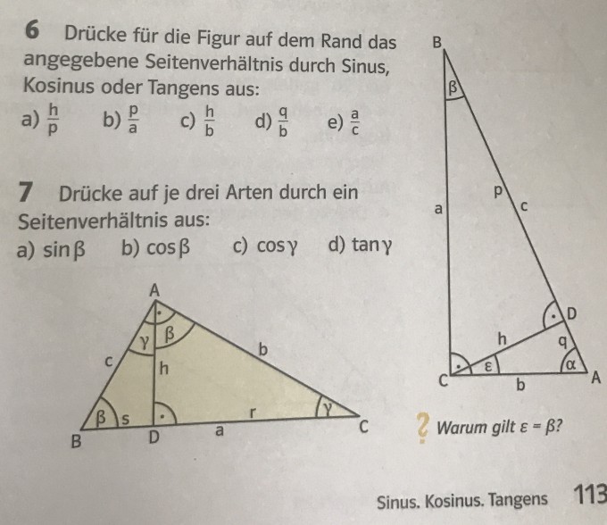 Seitenverhältnis durch sin, cos, tan | Mathelounge