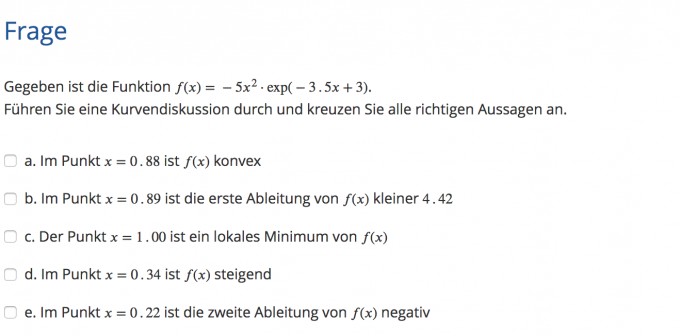 Hilfe bei Aufgabe zu Kurvendiskussion -5x^2*e^{-3.5x+3 ...
