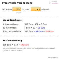 programm prozentuale veränderung