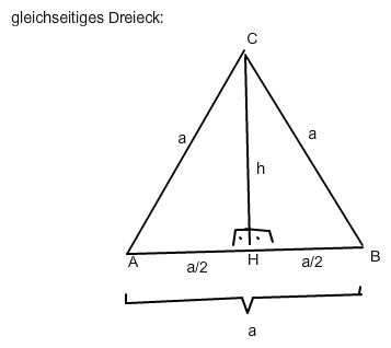 Seitenlänge eines gleichseitigen Dreiecks nur mit dem ...