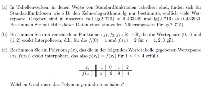 Interpolation Von Fkt Werten Mathelounge