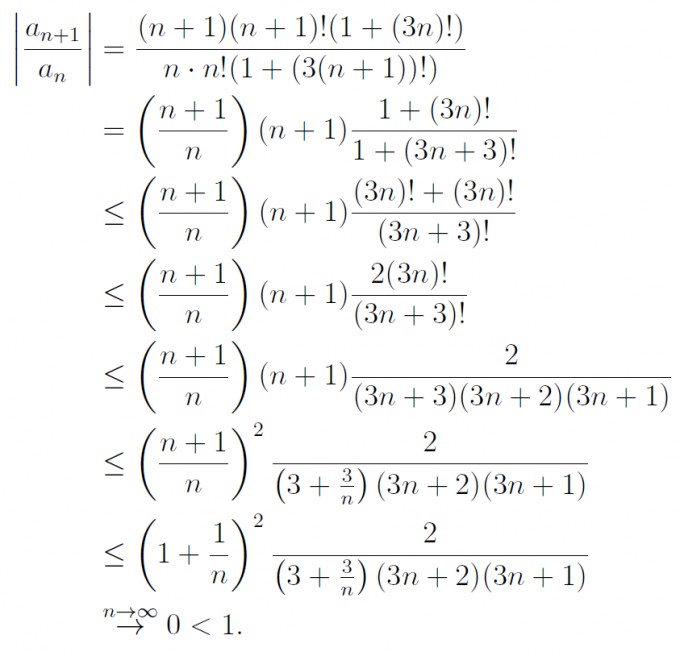 Konvergenz einer Reihe - Quotientenkriterium - Gleichung ...