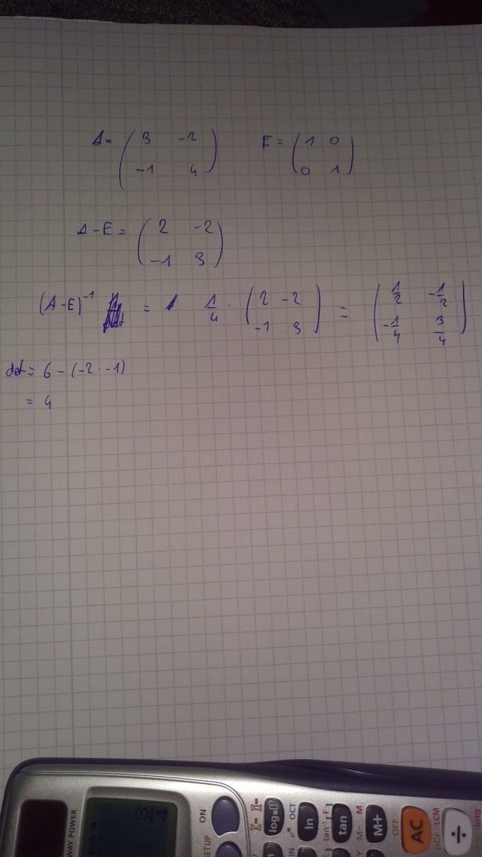 Gegeben sei die Matrixgleichung X·A+B=X+C, Richtig So ...
