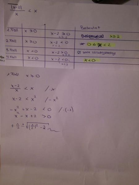 3 Fälle plus Lösungsansatz von Fall 1.