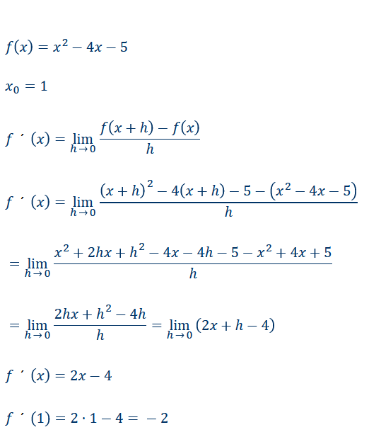 H Methode Ableitung X 2 4x 5 Mathelounge