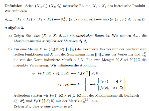 Matrik zeigen für die Maximumsnorm, bzw. Isometrie für die ...