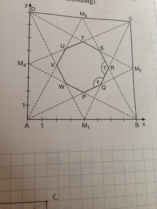Koordinaten der punkte P; Q; R und S eines Achteckes ...
