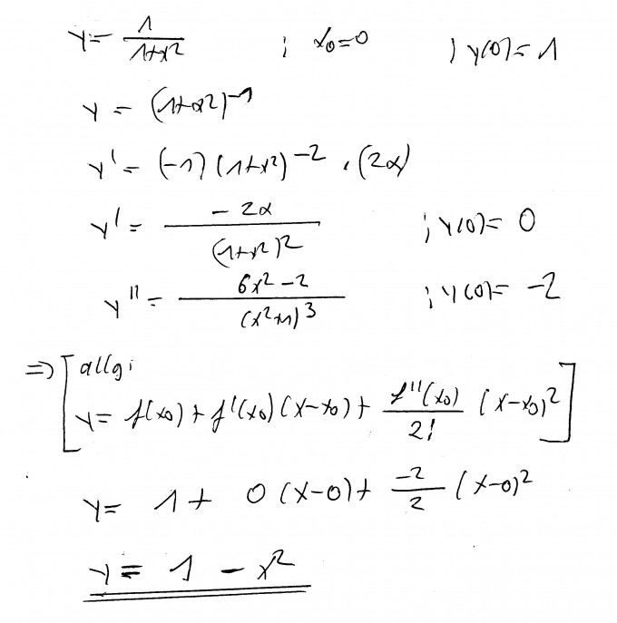 1/(1+x^2) Taylorpolynom mit x0=0 | Mathelounge