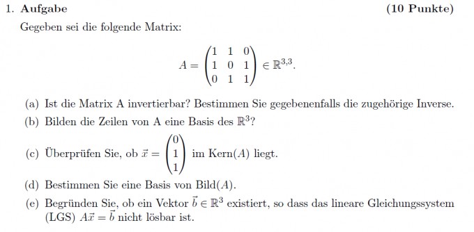 Inverse einer Matrix berechnen | Mathelounge
