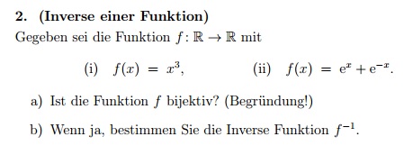 Umkehrfunktion? f(x)=x^3 bijektiv? und Bestimmung von f ...