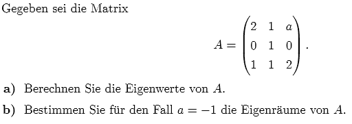 Eigenraum mit komplexen Elementen berechnen | Mathelounge