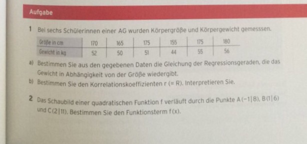 Regression berechnen. Beispiel Schülerinnen einer AG ...